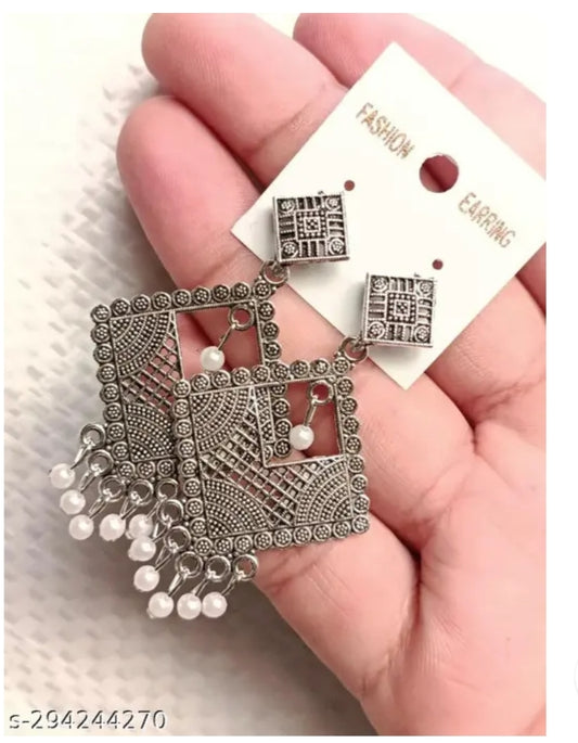 Exquisite 4-Pair Combo of Oxidized Silver Jhumka Earrings