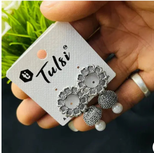 Oxidised Silver Earrings (6 piece combo)