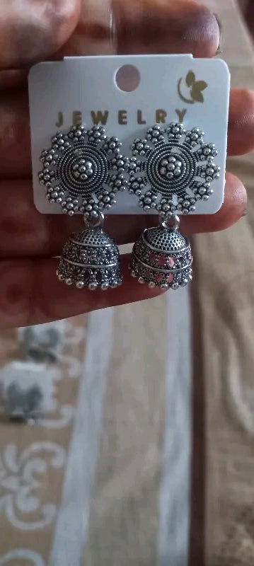 Oxidised Silver Earrings (6 piece combo)